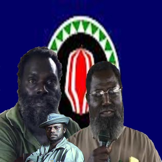 3 líderes emblemáticos de la Revolución de Bougainville. Francis Ona, izquierda; Ishmael Toarama, centro y abajo; Joseph Kabui, derecha